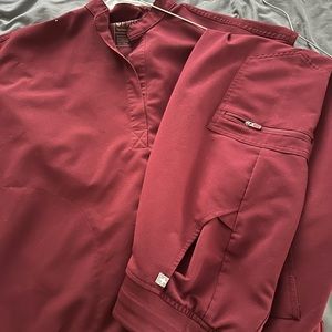 Figs Women's Scrub Set in Burgundy